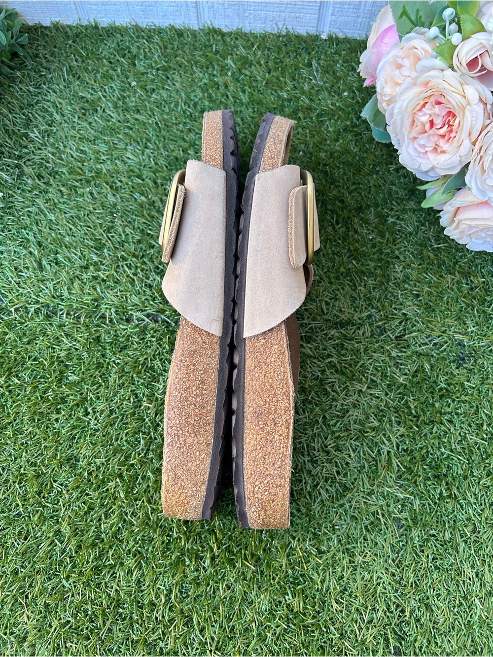 Birkenstock🍂Madrid BIG buckle leather sandals sandcastle size 41 US 10-10.5 - Picture 7 of 16